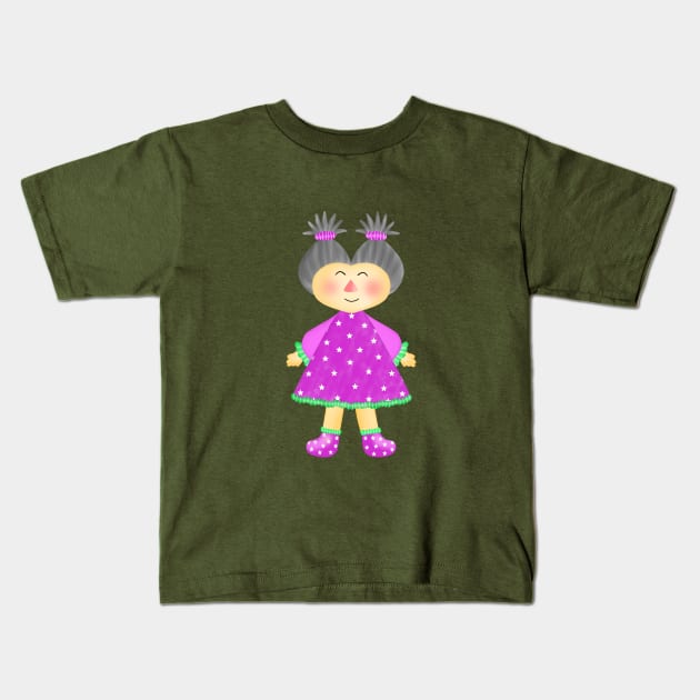 Little funny girl. Kids T-Shirt by Onanong art design shop.